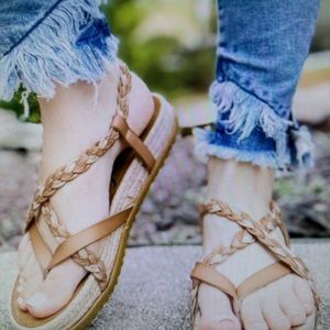 Blowfish rose gold espadrille sandals